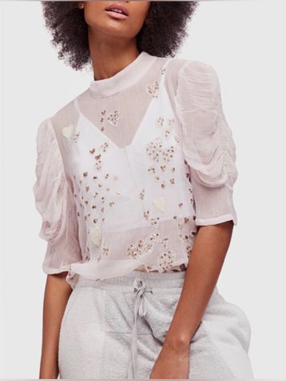 Free people so in love Embroidered Blouse